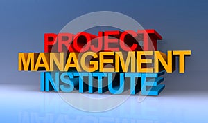 Project management institute on blue