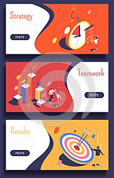Project Management Isometric Banners