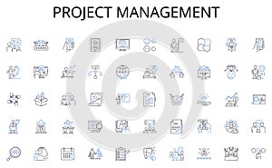 Project management line icons collection. Reinvent, Modernize, Refresh, Overhaul, Upgrade, Redesign, Transform vector