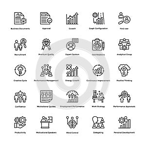 Project Management Line Vector Icons Set 12