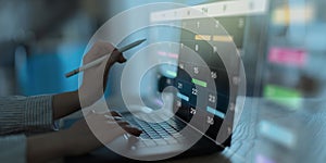 Project Management and Schedule Planning Displayed on a Digital Calendar Interface