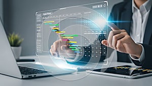 Project management software using gantt chart