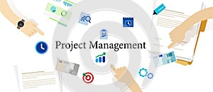 project management teamwork planning setting tasks and target team communicate