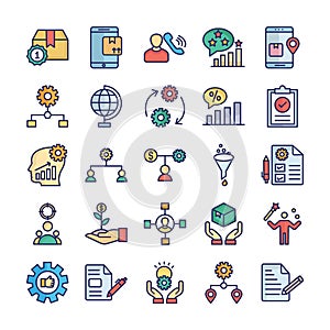 Project Management Vector icons set every single icon can easily modify or edit