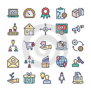 Project Management Vector icons set every single icon can easily modify or edit