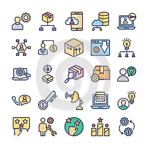 Project Management Vector icons set every single icon can easily modify or edit