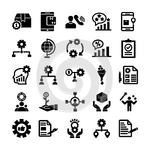 Project Management Vector icons set every single icon can easily modify or edit