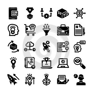 Project Management Vector icons set every single icon can easily modify or edit