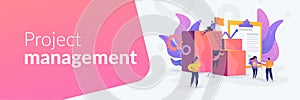 Project management web banner concept.