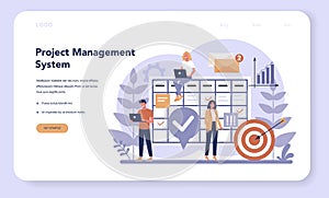 Project management web banner or landing page. Successful