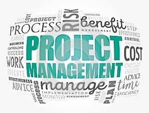 Project Management word cloud collage