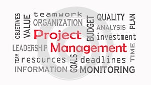 Project Management word cloud concept on white background