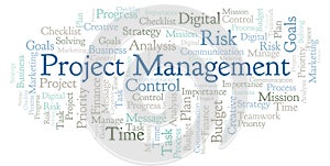 Project Management word cloud, made with text only.