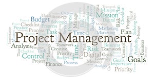 Project Management word cloud, made with text only.