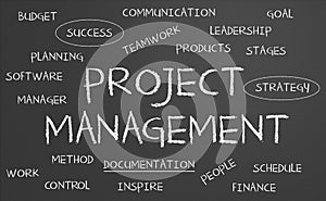 Project management word cloud