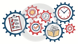Project Management and Workflow Optimization Icons, vector design Generative AI