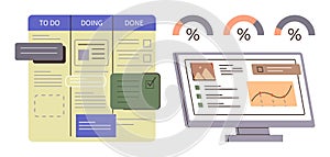 Project Management Workflow With Task Board, Analytics Dashboard, and Progress Indicators
