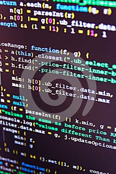 Programmer developer screen.