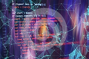 Project managers work new idea. WWW software development. Mobile app developer. Innovative startup project. Website programming