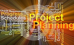 Project planning background concept glowing