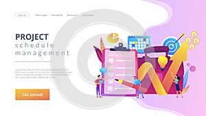 Project planning concept landing page