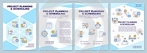 Project planning and scheduling blue brochure template