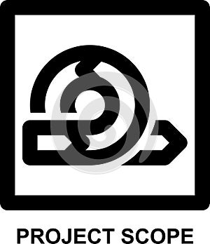 project scope, agile, scope, boundary, framework, scrum outline icon