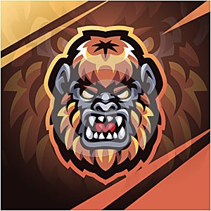 Bigfoot head esport mascot logo design