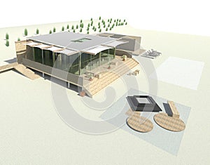 Project of the small commercial building