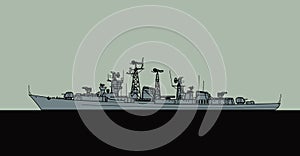 Project 61. Soviet navy Kashin class anti-submarine frigate. photo