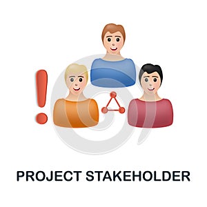 Project Stakeholder icon. 3d illustration from project development collection. Creative Project Stakeholder 3d icon for
