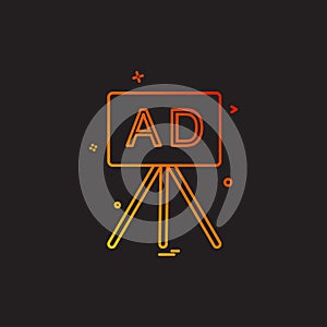 project stande chart paper icon vector desige