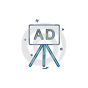 project stande chart paper icon vector desige