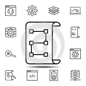 project, strategy icon. Simple thin line, outline vector element of Web Design Development icons set for UI and UX, website or