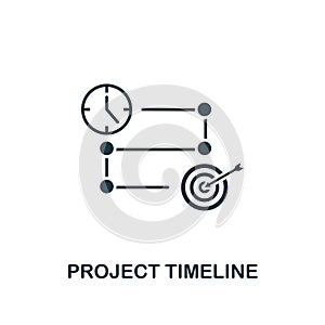 Project Timeline icon. Creative element design from risk management icons collection. Pixel perfect Project Timeline