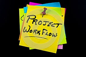 Project workflow management process vector illustration chart sticky note