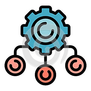 Project working system icon color outline vector