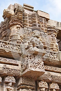 A projected platform with a beautiful lady, Konark