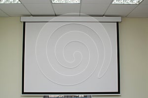 Projection screen in the boardroom