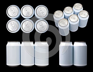 Projections of a six pack blank beverage cans photo