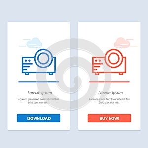 Projector, Film, Movie, Multi Media  Blue and Red Download and Buy Now web Widget Card Template