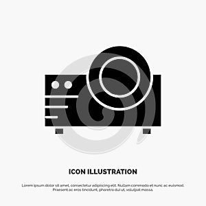 Projector, Film, Movie, Multi Media solid Glyph Icon vector