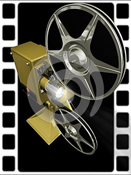 Projector film shows a film