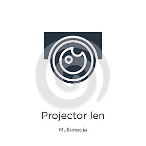 Projector len icon vector. Trendy flat projector len icon from multimedia collection isolated on white background. Vector