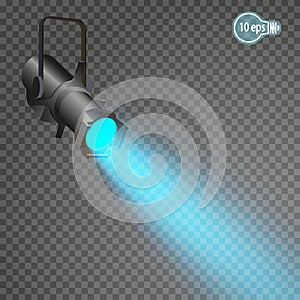 The projector is a light device that redistributes the light of the lamp photo