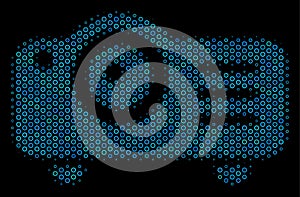 Projector Mosaic Icon of Halftone Spheres