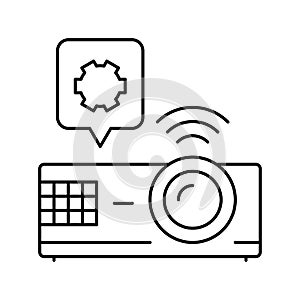 projector repair line icon vector illustration