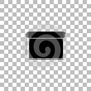 Projector roller screen icon flat