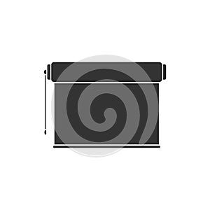 Projector roller screen icon flat