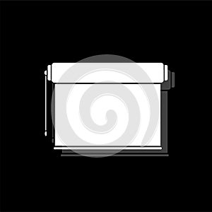 Projector roller screen icon flat
